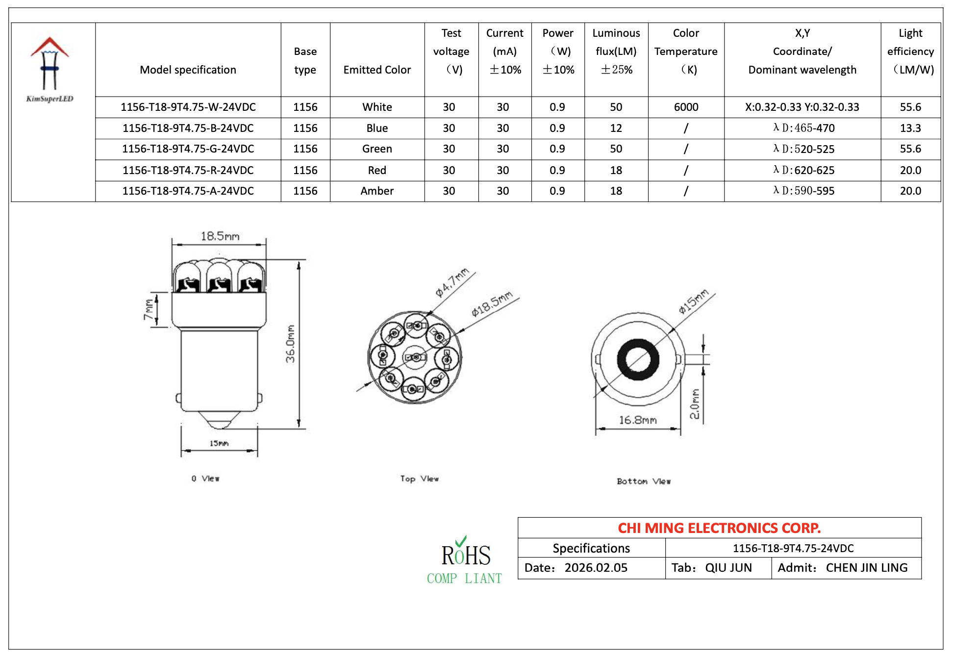 LED CMB3619-67/68 BA15S LED 9 LED CMB3619-67/68 BA15S LED 9