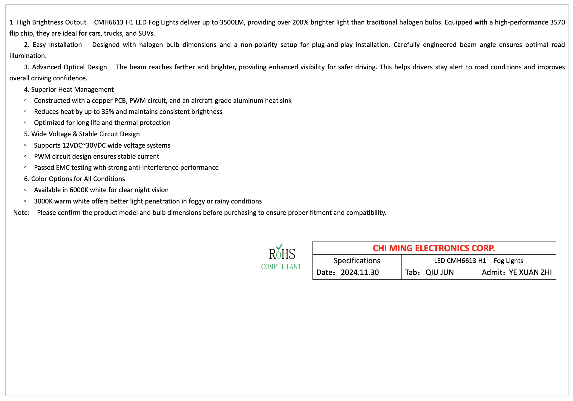 LED-CMH6613-H1-Fog-Lights