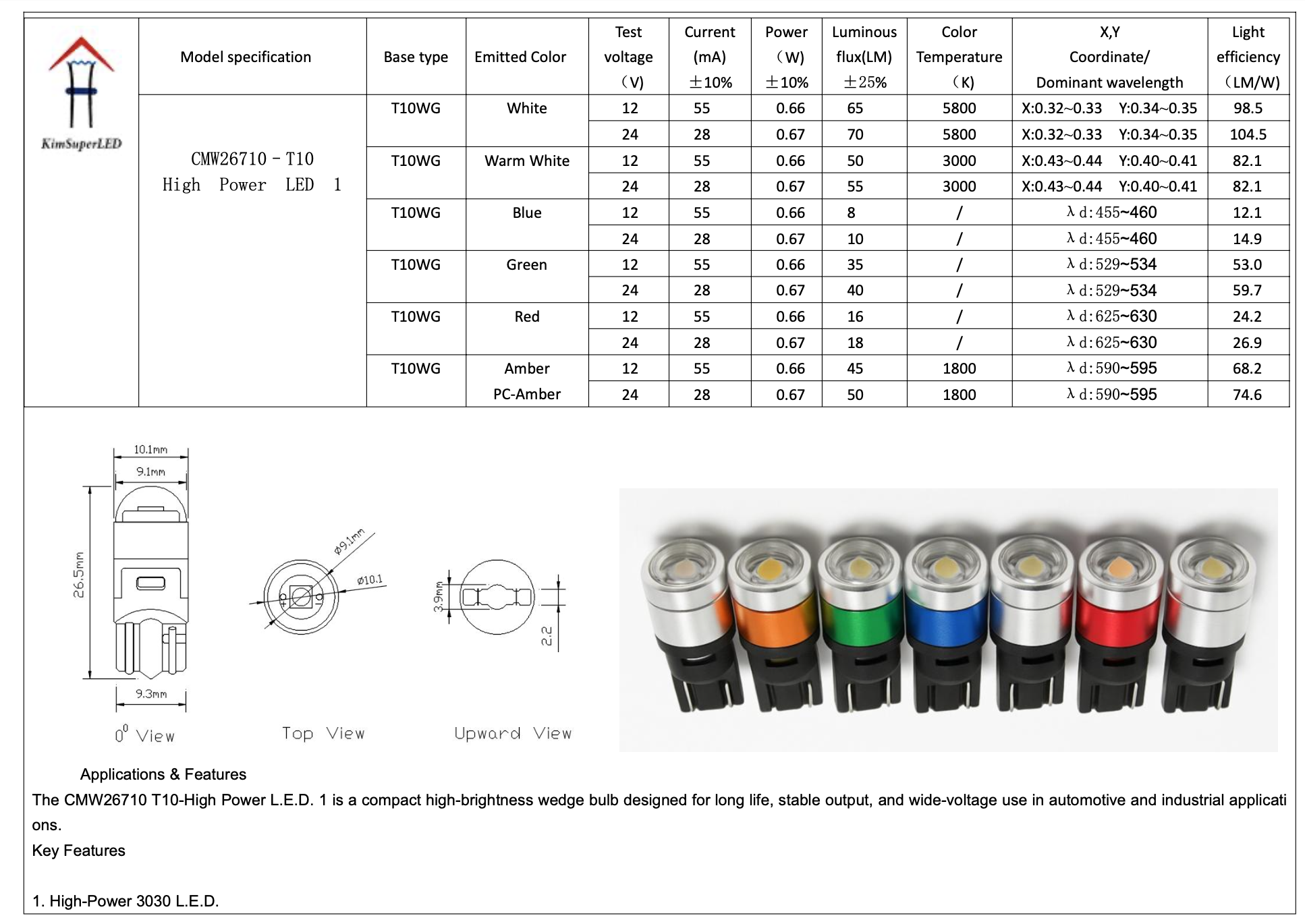 CMW26710-T10 High Power LED 1 CMW26710-T10 High Power LED 1
