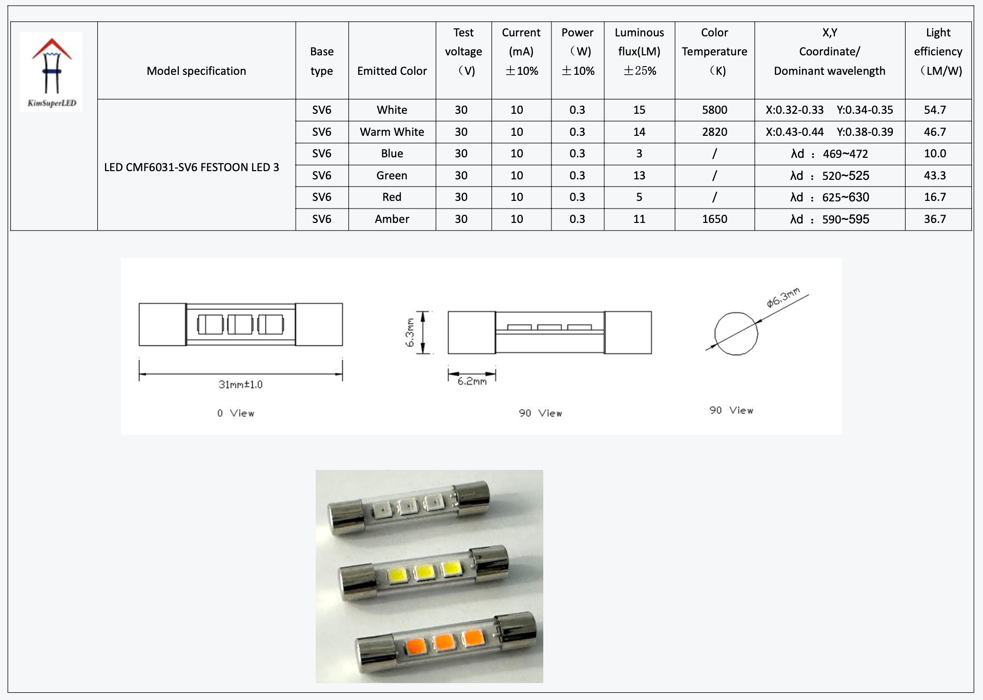CMF6031-SV6 FESTOON LED 3 CMF6031-SV6 FESTOON LED 3