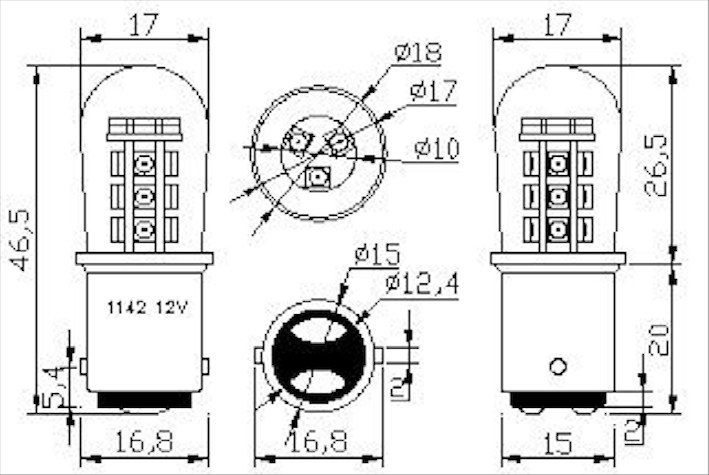 1142 T17-68 BA15D SMD LED 15 1142 T17-68 BA15D SMD LED 15