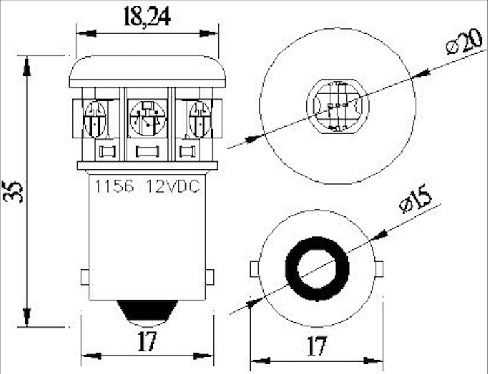 1156 T20-BA15S HP LED 9 1156 T20-BA15S HP LED 9