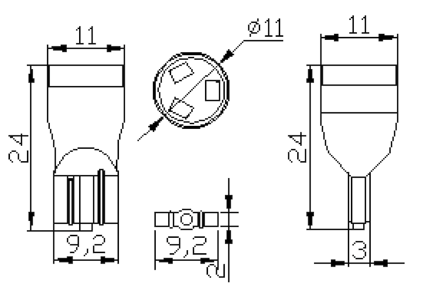 194 T10mm Wedge-SMD LED 3 194 T10mm Wedge-SMD LED 3