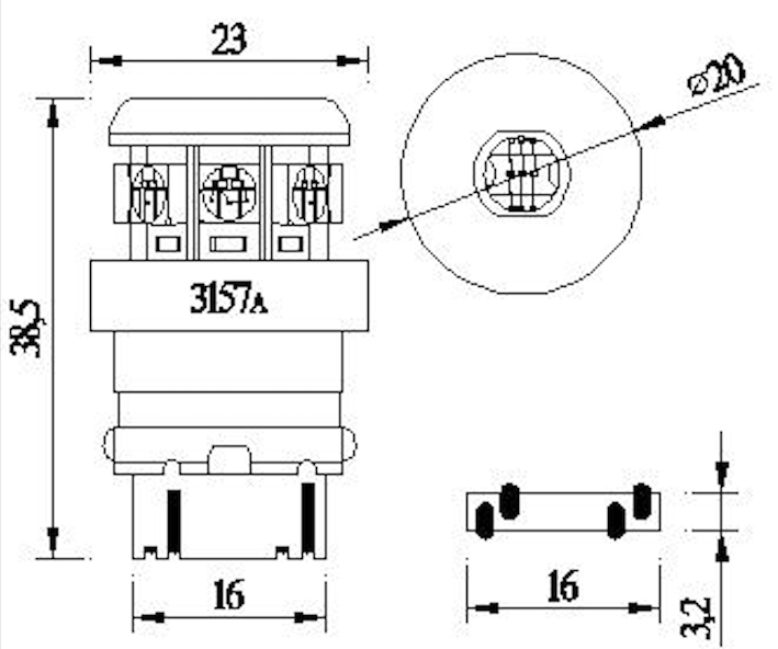3157 T20-Wedge HP LED 9 3157 T20-Wedge HP LED 9