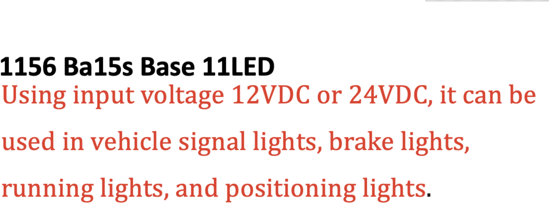 1156 Ba15s Base 11LED