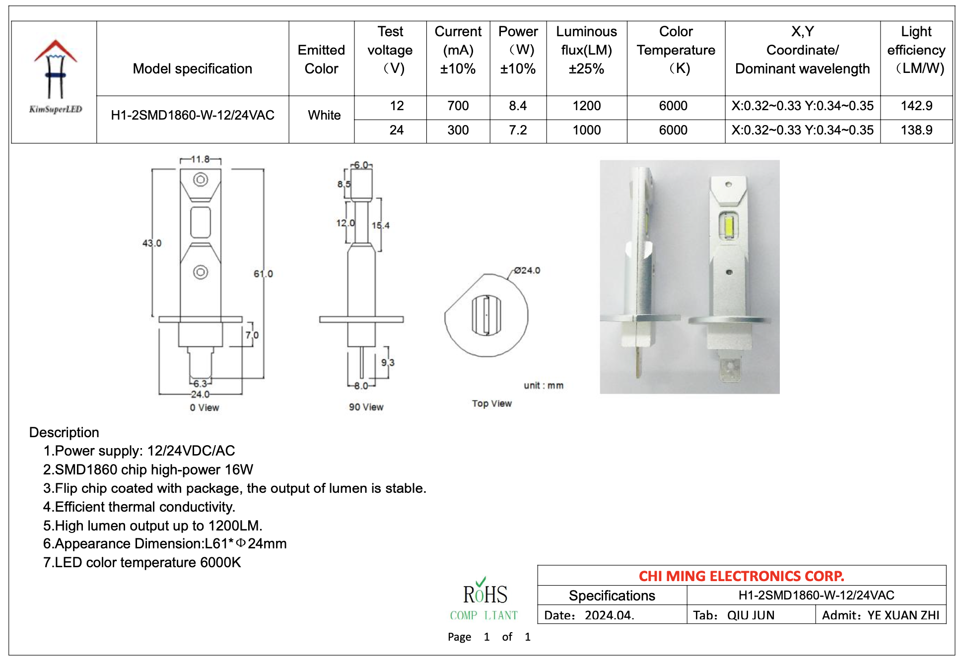 H1 Truck & Car Fog Lights