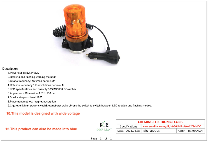LED CMWL57130-New warning light