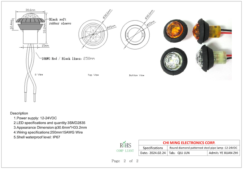 LED CMRM3336 Marker Lights