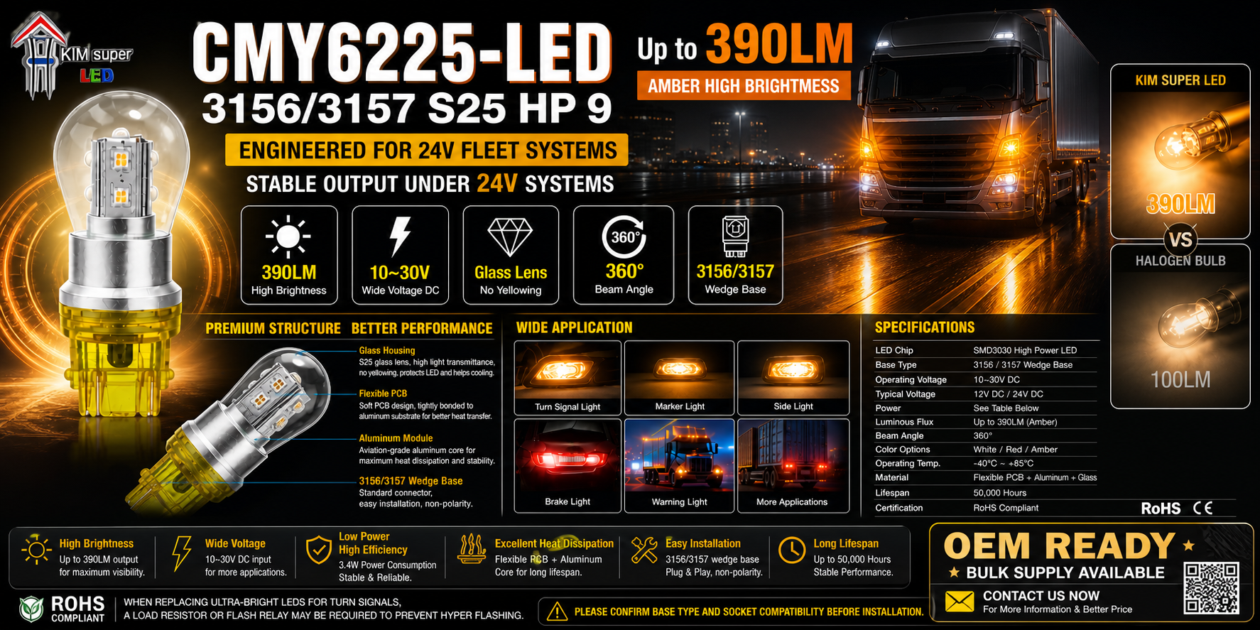 CMY6225-LED 3156/3157 S25 HP 9