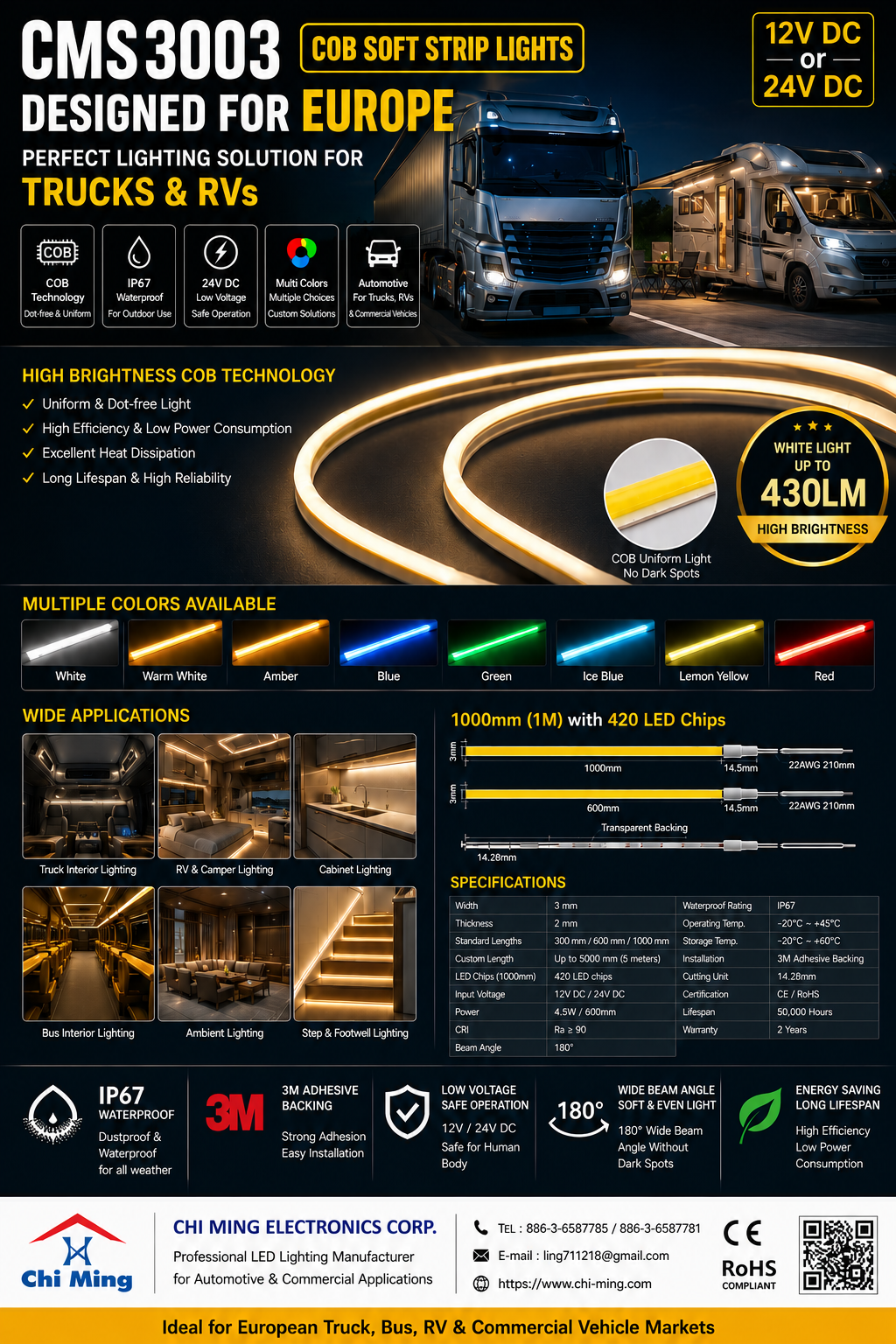 CMS3003-LED COB Soft Strip Light CMS3003-LED COB Soft Strip Light