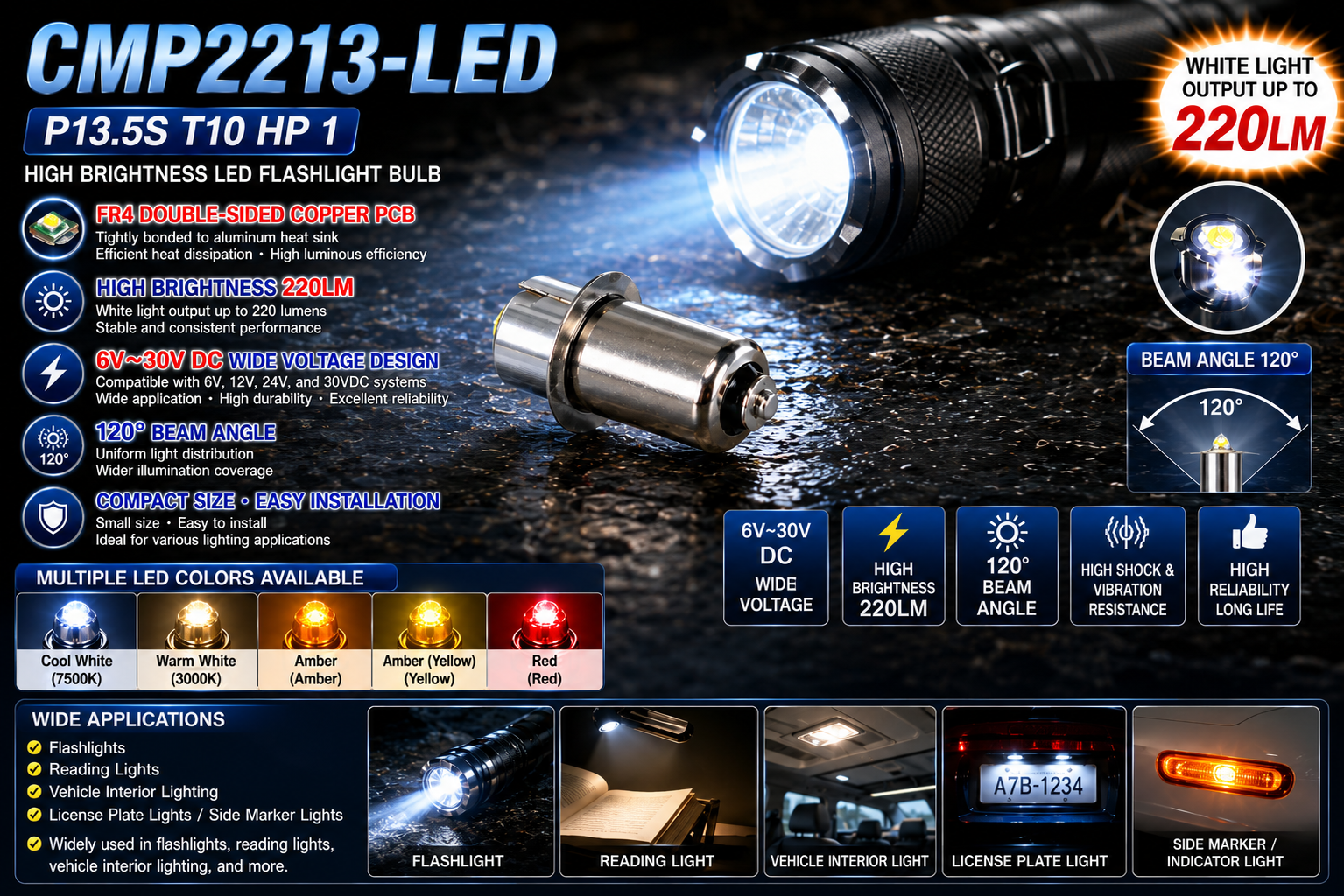 CMP2213-LED P13.5S T10 HP 1