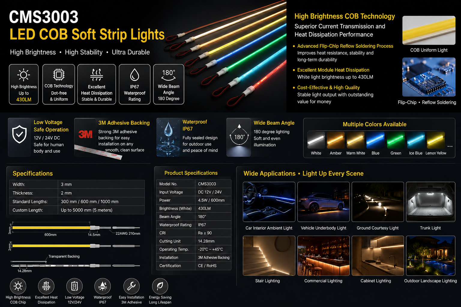 CMS3003-LED COB Soft Strip Light CMS3003-LED COB Soft Strip Light