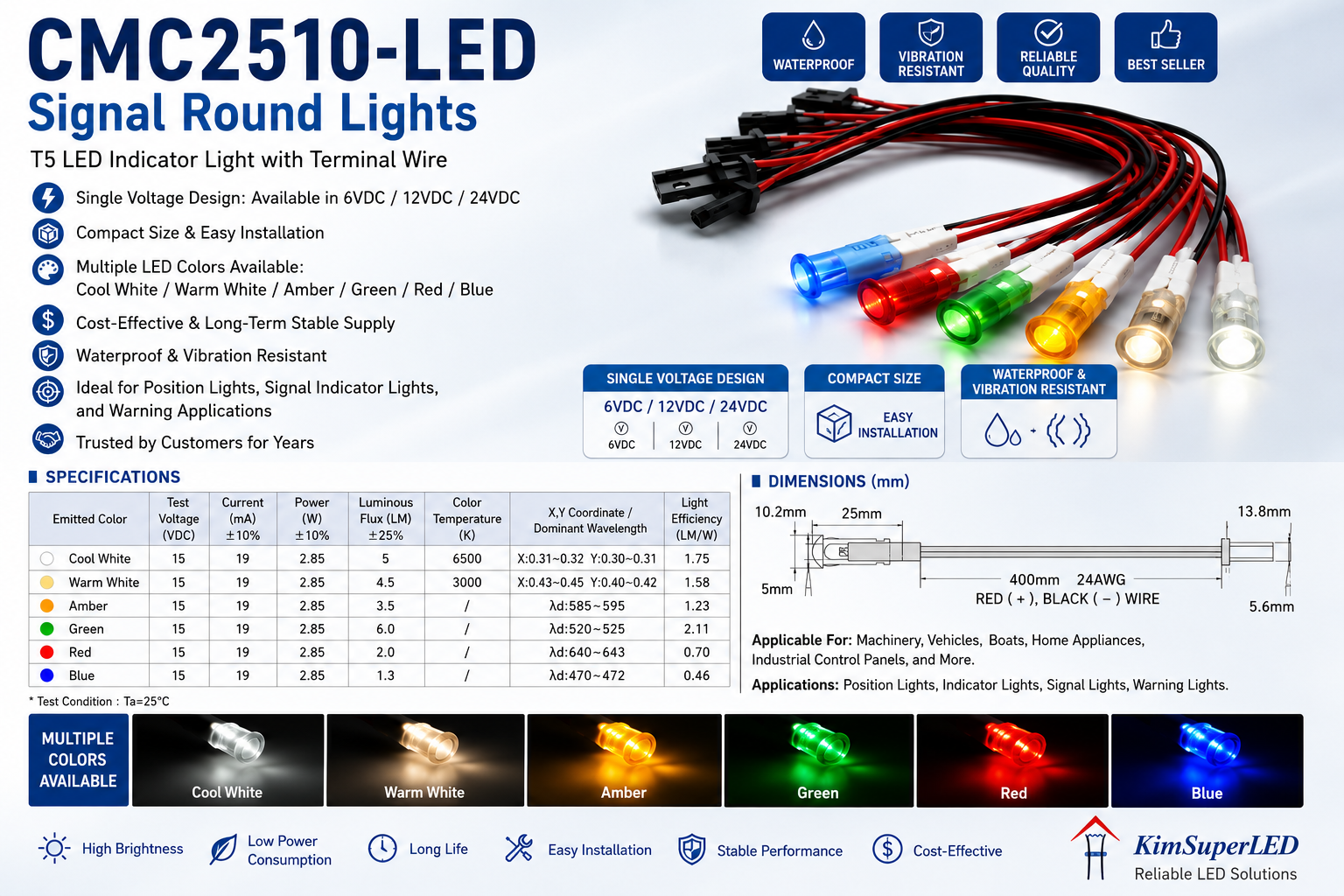 CMC2510-LED Signal Round Lights