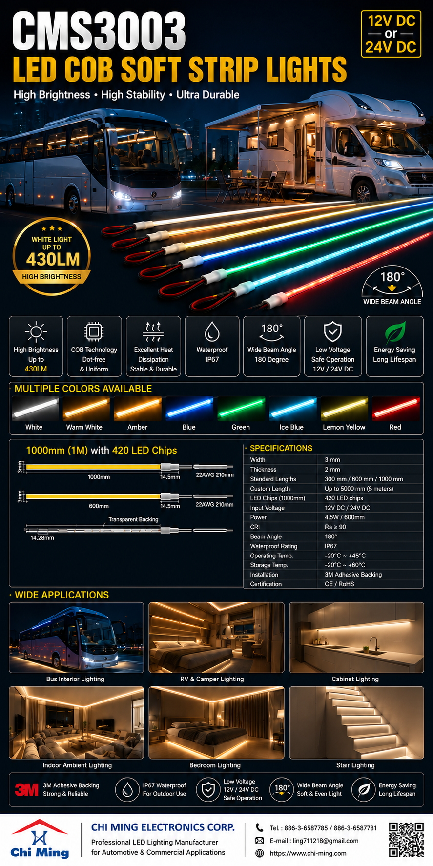 CMS3003-LED COB Soft Strip Light CMS3003-LED COB Soft Strip Light
