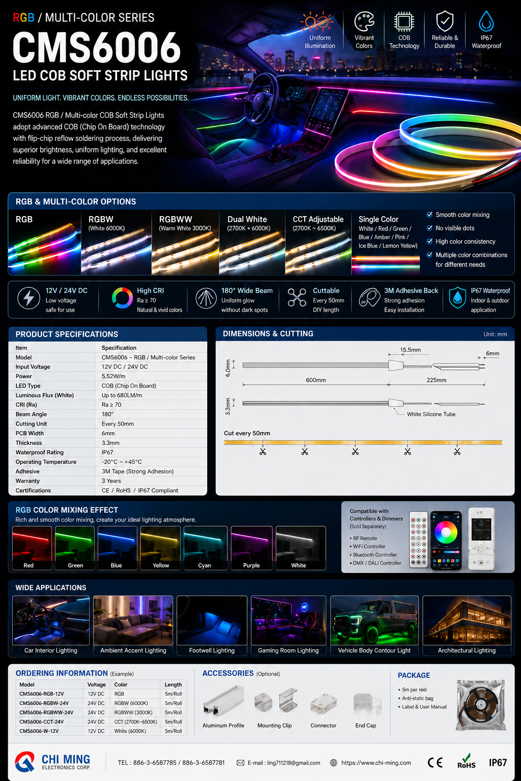 CMS6006-LED COB Soft Strip Lights CMS6006-LED COB Soft Strip Lights