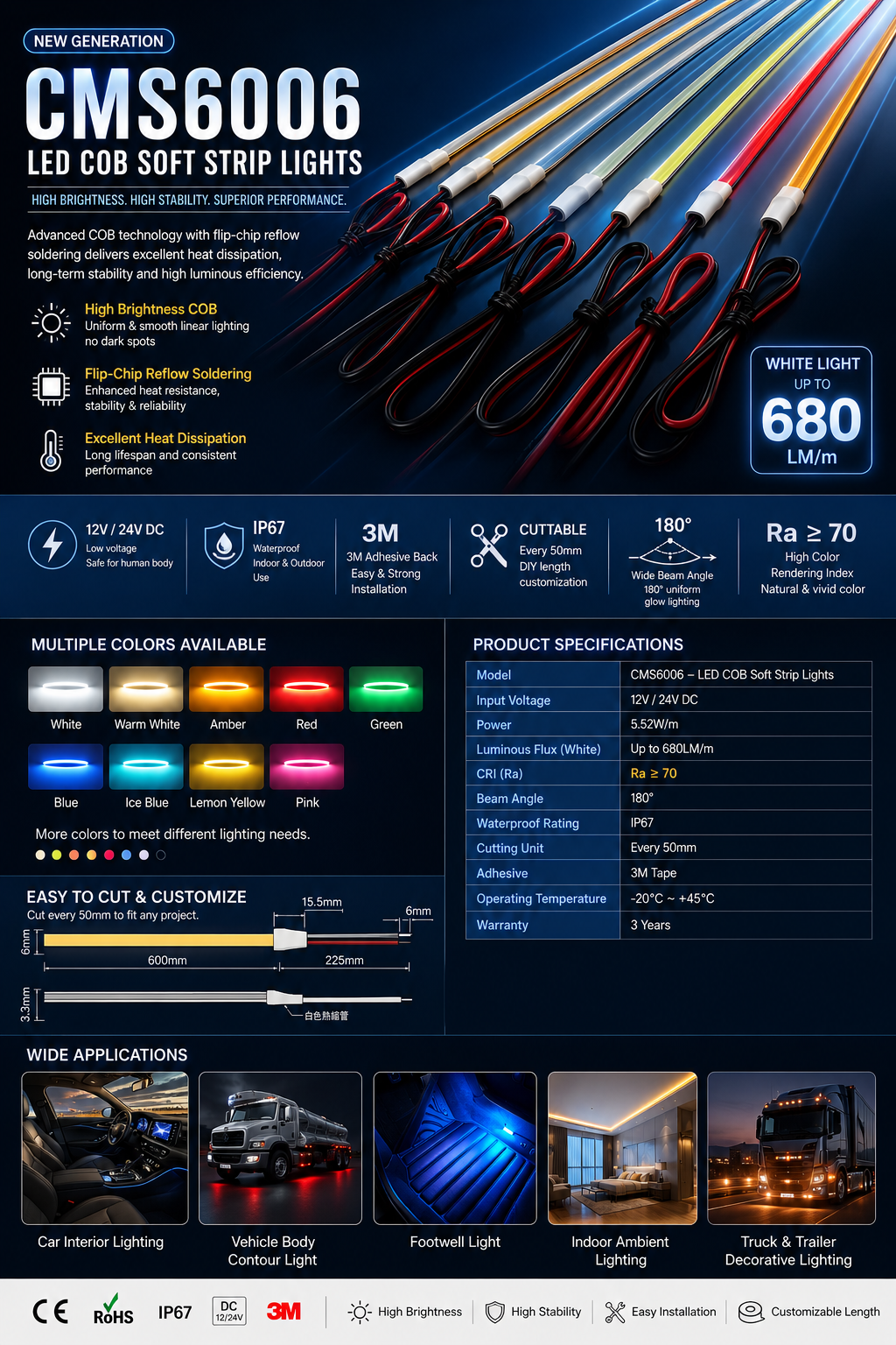 CMS6006-LED COB Soft Strip Lights CMS6006-LED COB Soft Strip Lights