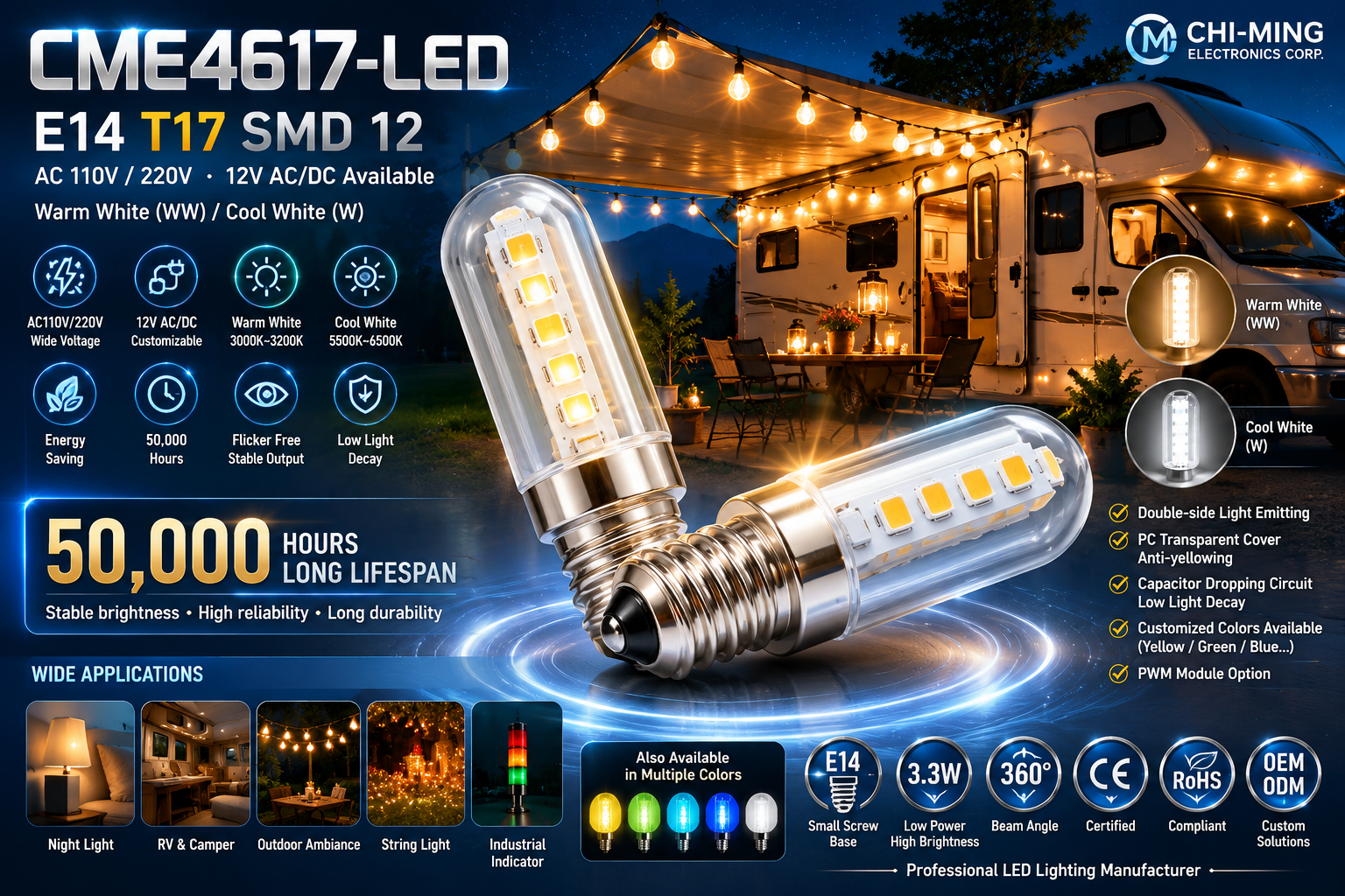 CME4617-LED E14 T17 SMD 12 CME4617-LED E14 T17 SMD 12
