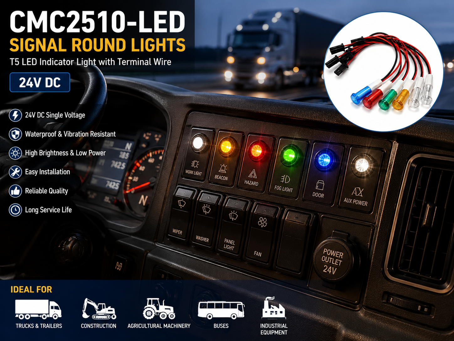CMC2510-LED Signal Round Lights
