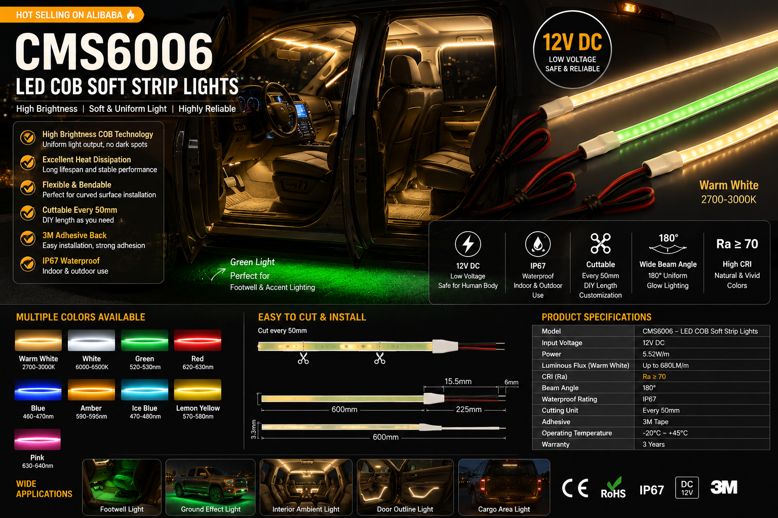 CMS6006-LED COB Soft Strip Lights CMS6006-LED COB Soft Strip Lights