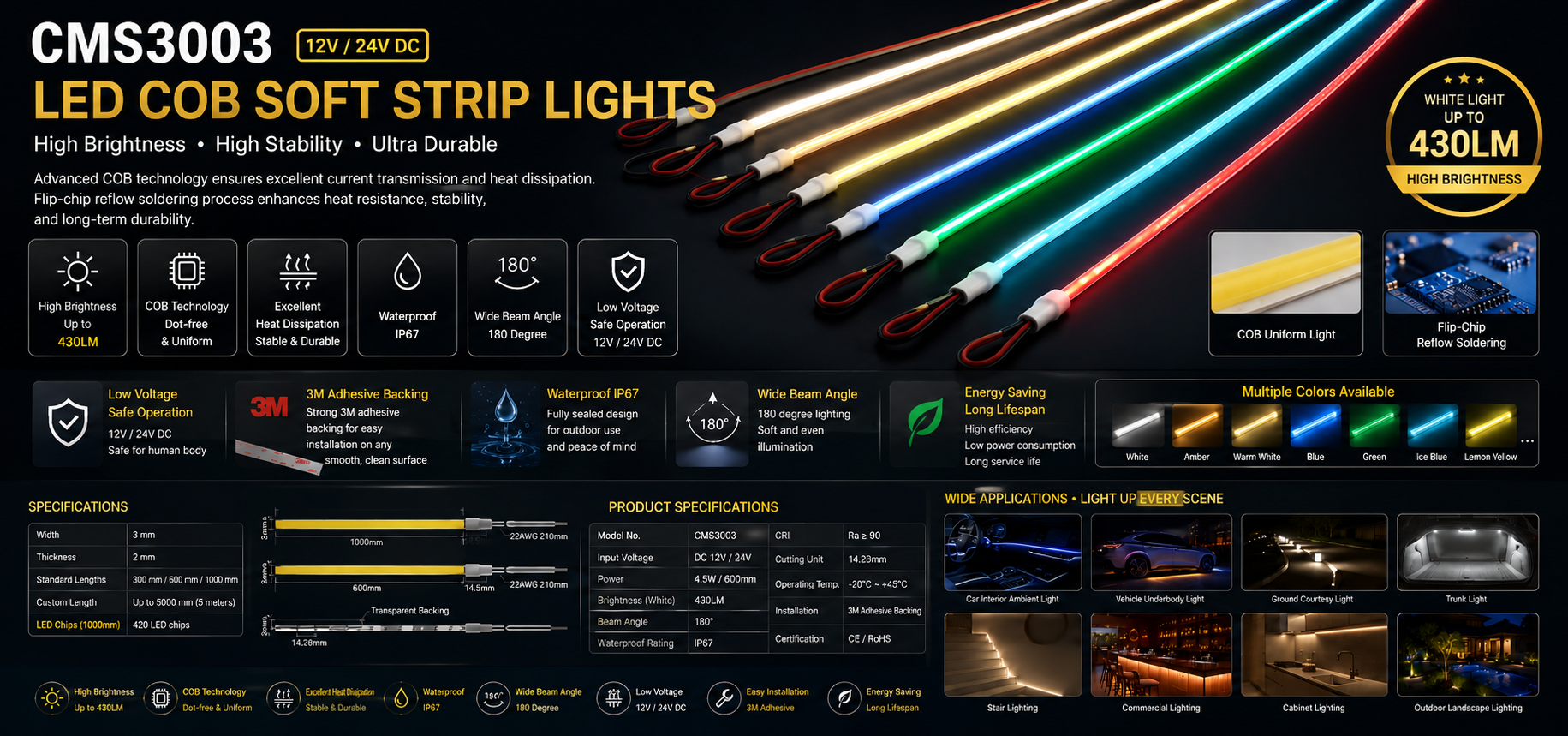 CMS3003-LED COB Soft Strip Light CMS3003-LED COB Soft Strip Light