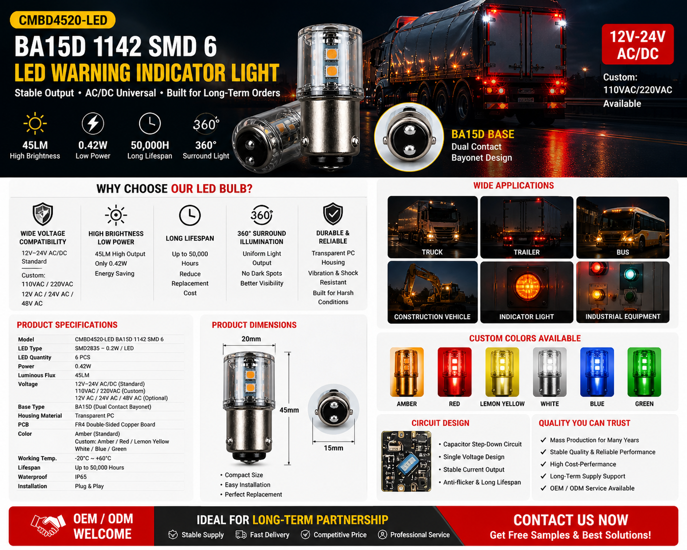 CMBD4520-LED BA15D 1142 SMD 6