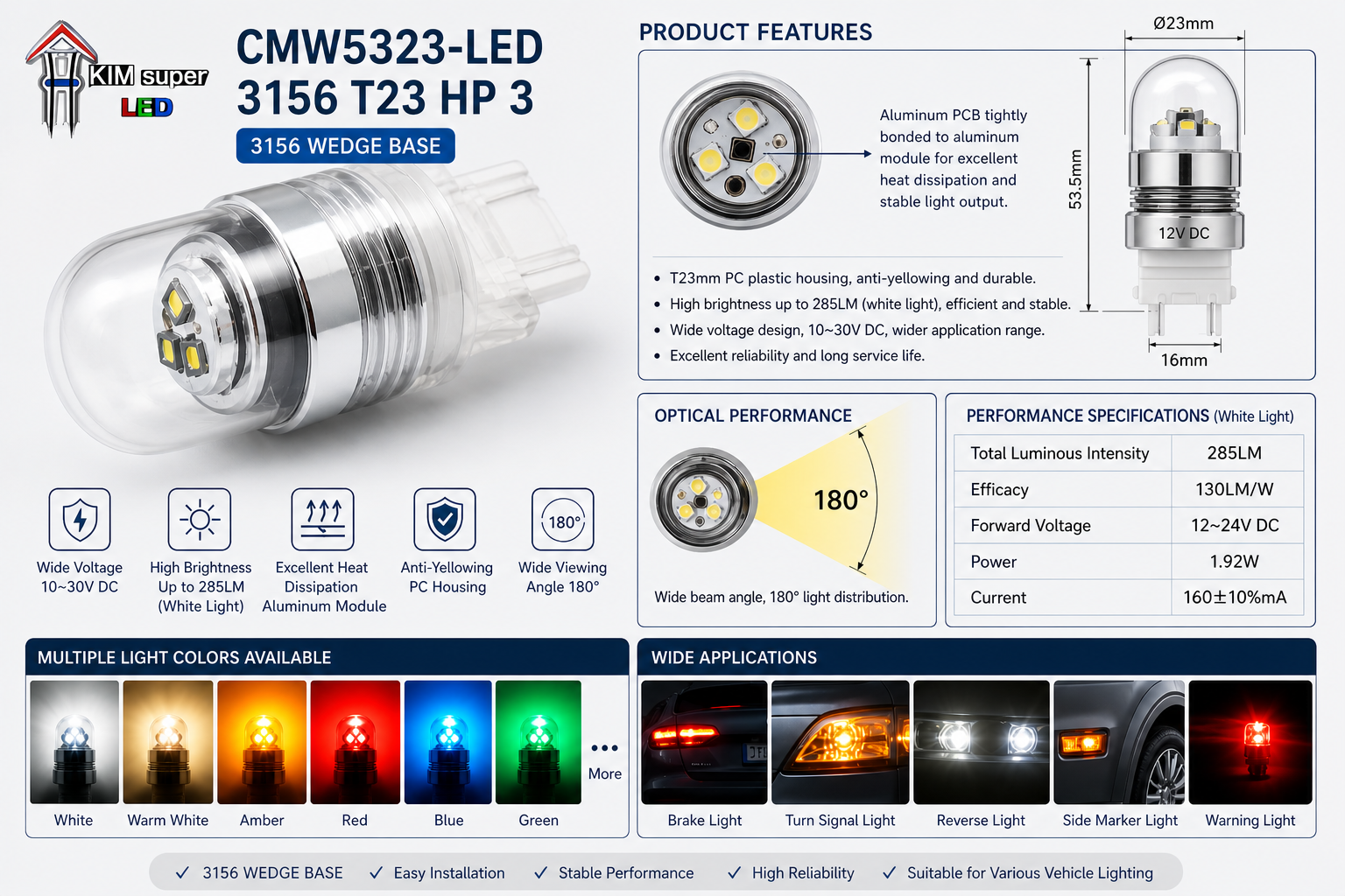 CMW5323-LED 3156 T23 HP3