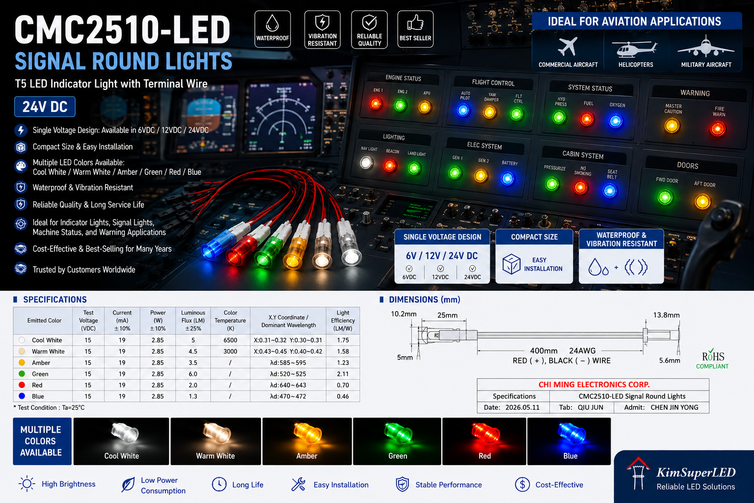 CMC2510-LED Signal Round Lights