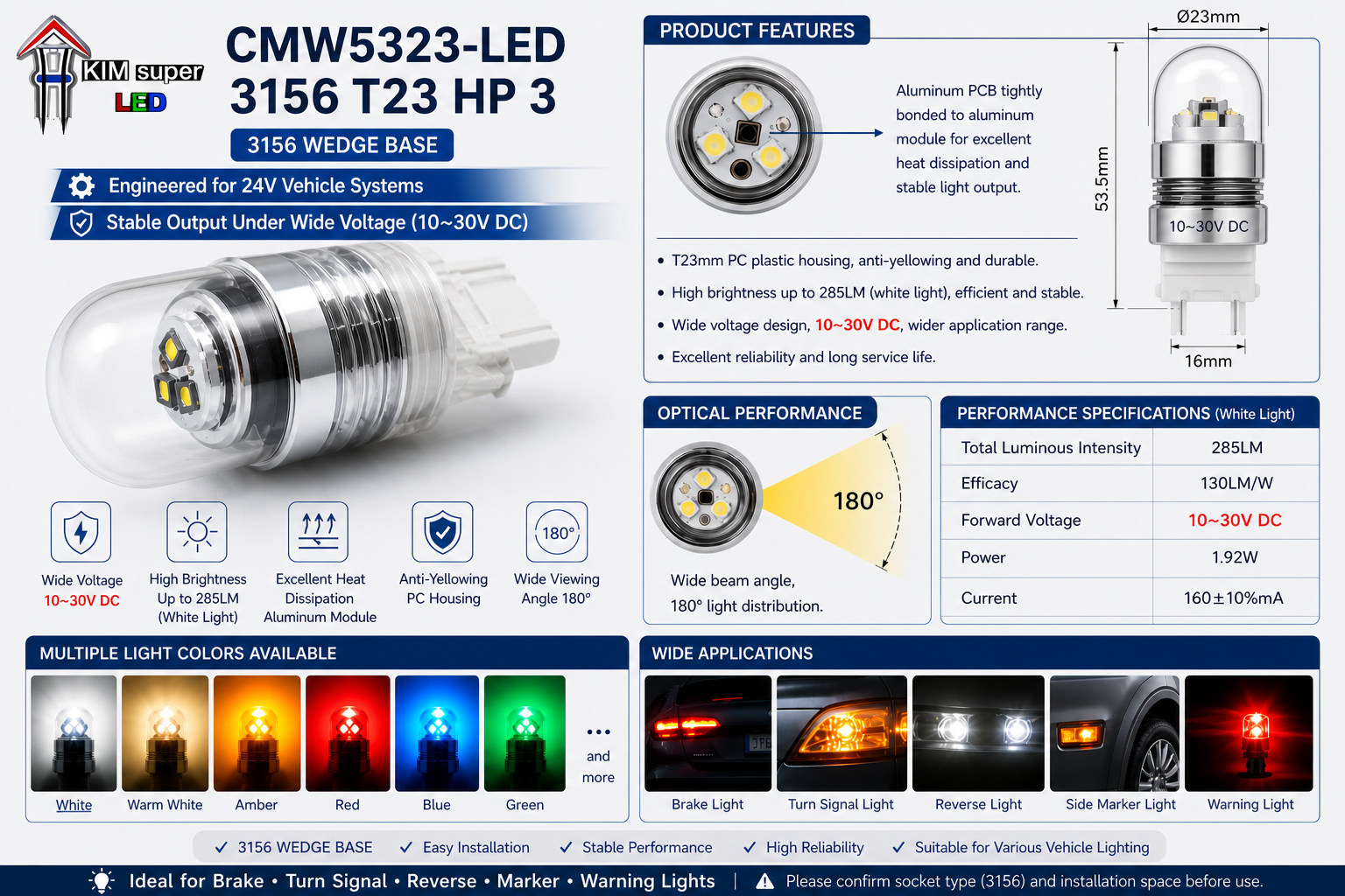 CMW5323-LED 3156 T23 HP3