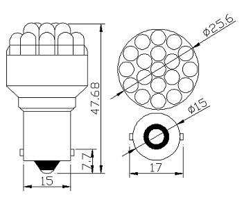 CM4825-1156 S25 Ba15s LED 19 CM4825-1156 S25 Ba15s LED 19