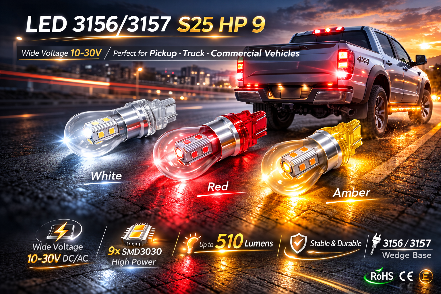 CMW6225-LED 3156/3157. S25 HP 9 CMW6225-LED 3156/3157. S25 HP 9