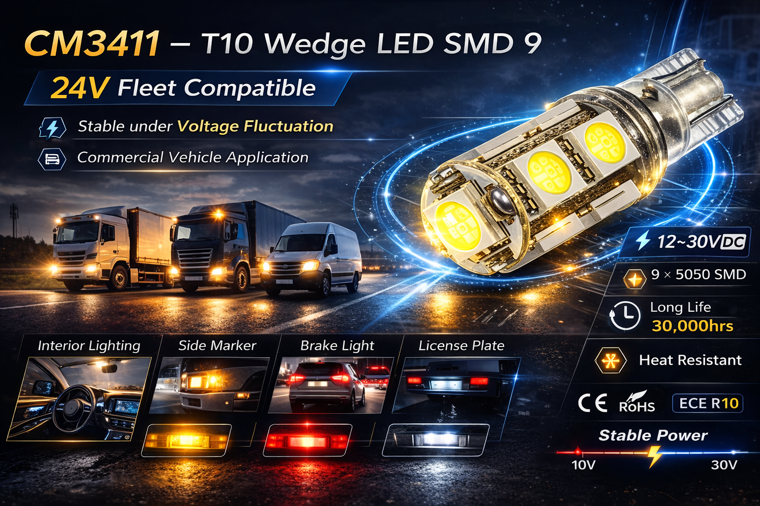 CM3410-T10 Wedge LED SMD 9