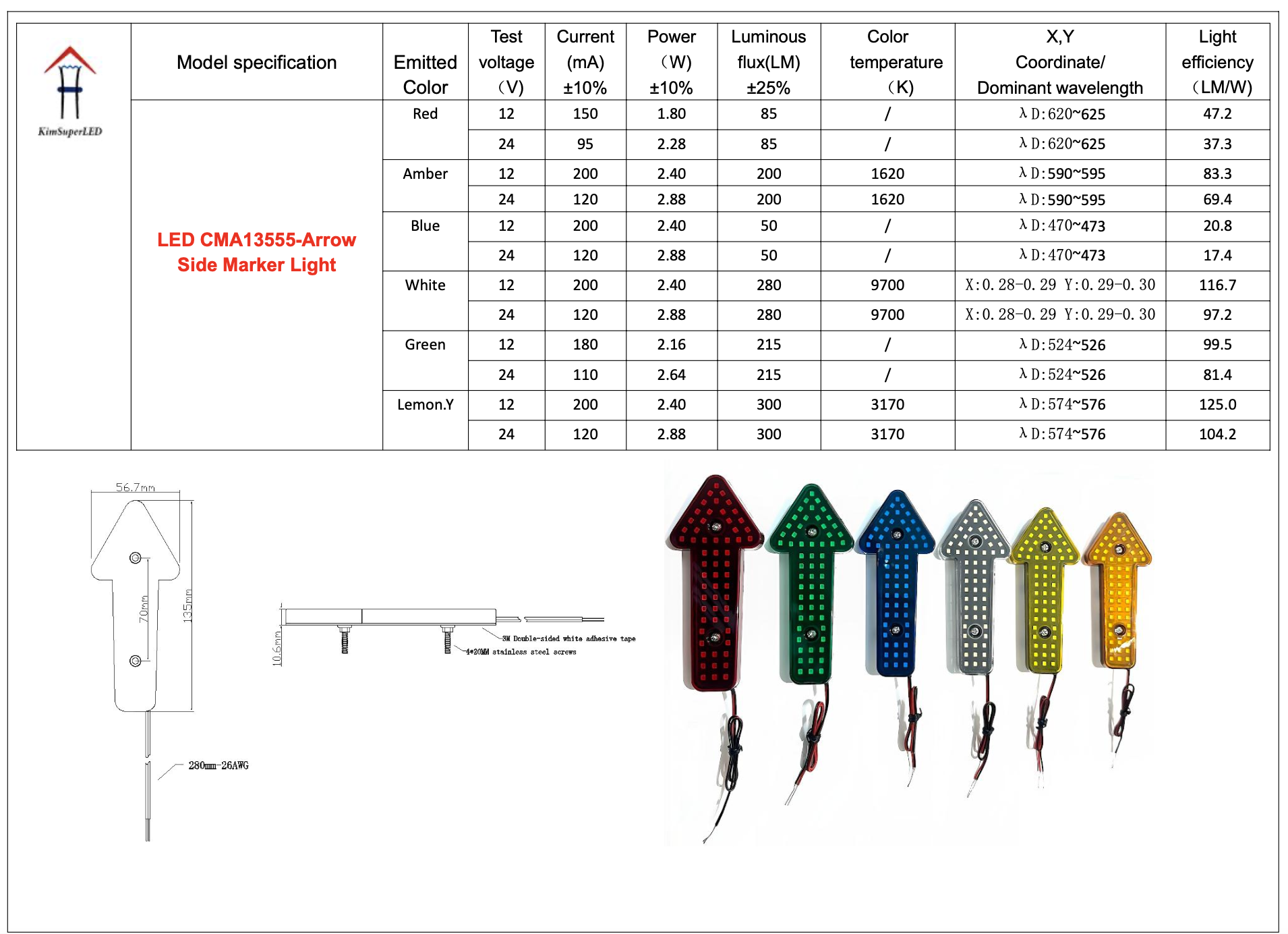 LED CMA13555-Arrow Side Marker Lights