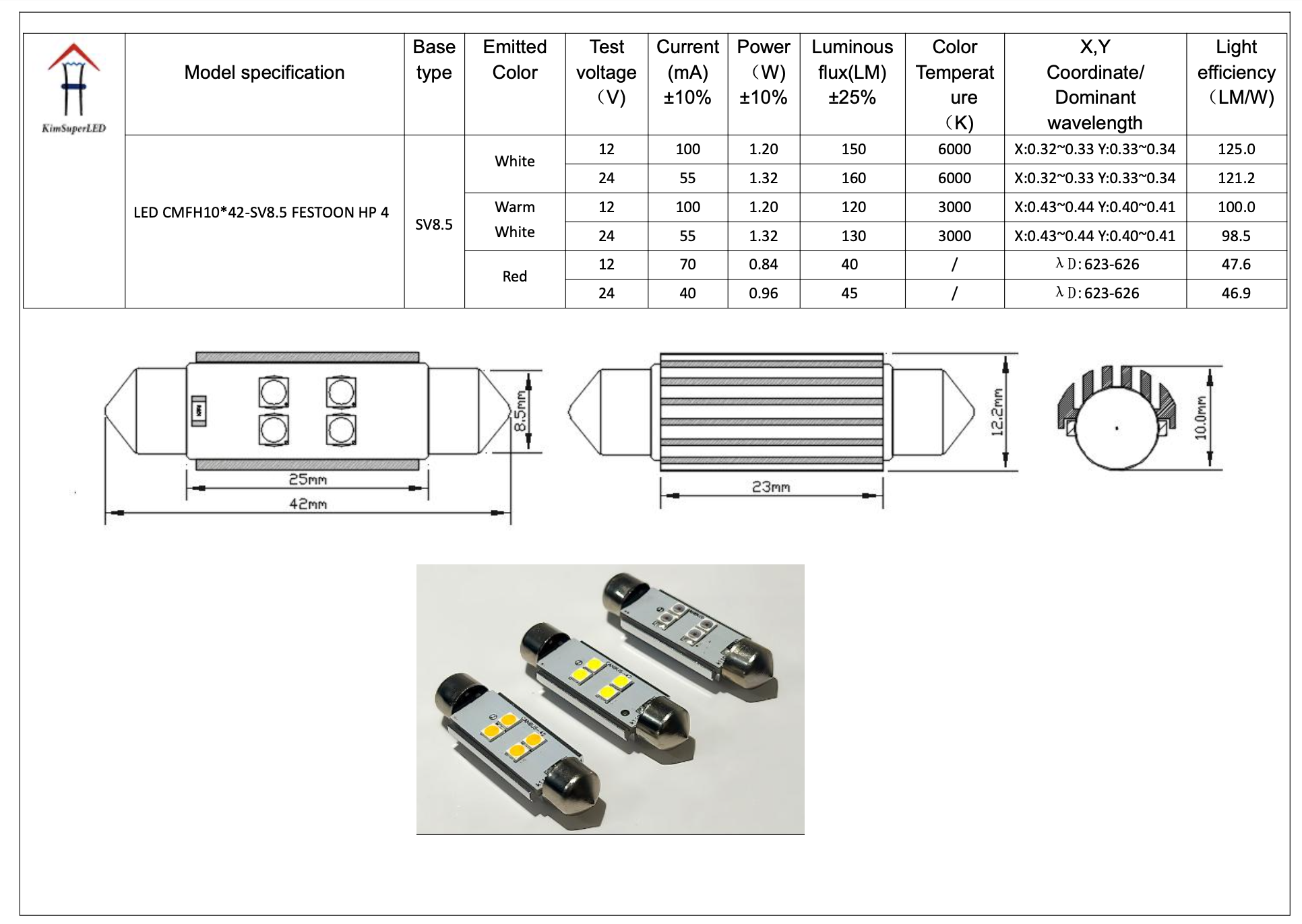 CMFH1042-SV8.5 FESTOON LED 4 CMFH1042-SV8.5 FESTOON LED 4