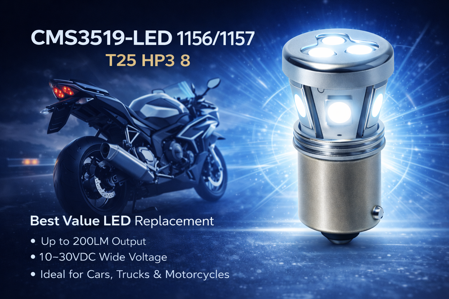 CMS3519-LED 1156/1157 T25 HP3 8 CMS3519-LED 1156/1157 T25 HP3 8