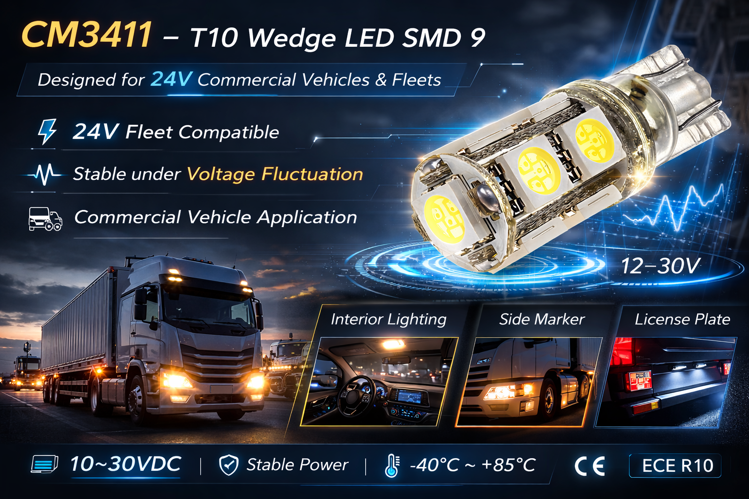 CM3410-T10 Wedge LED SMD 9