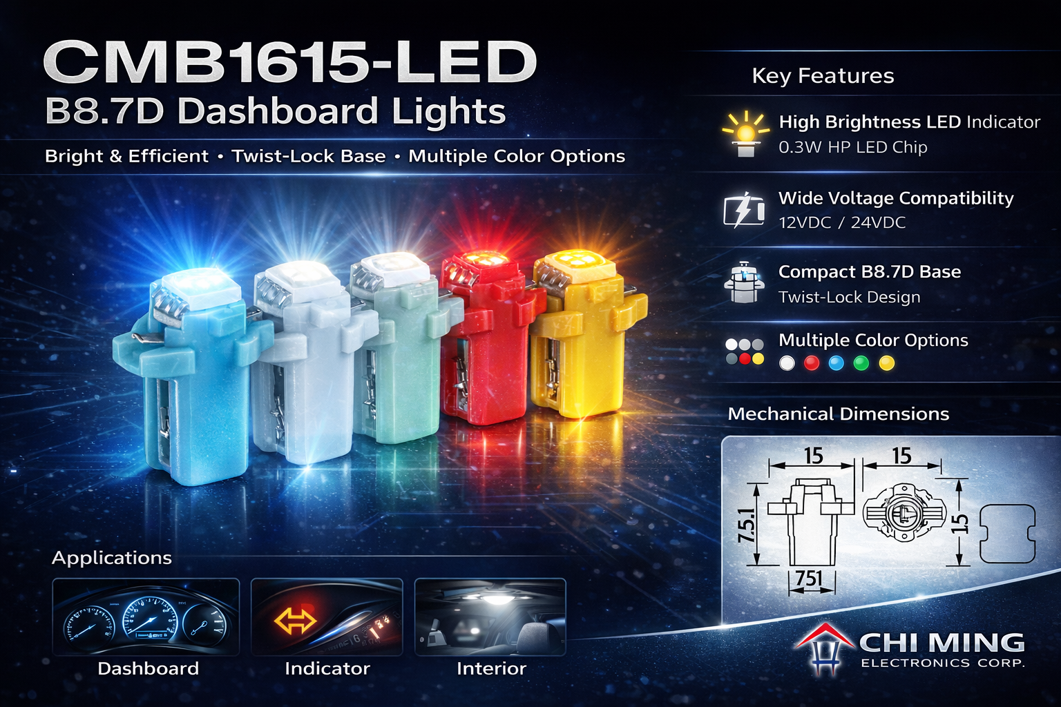 CMB1615-LED B8.7D Dashboard Lights