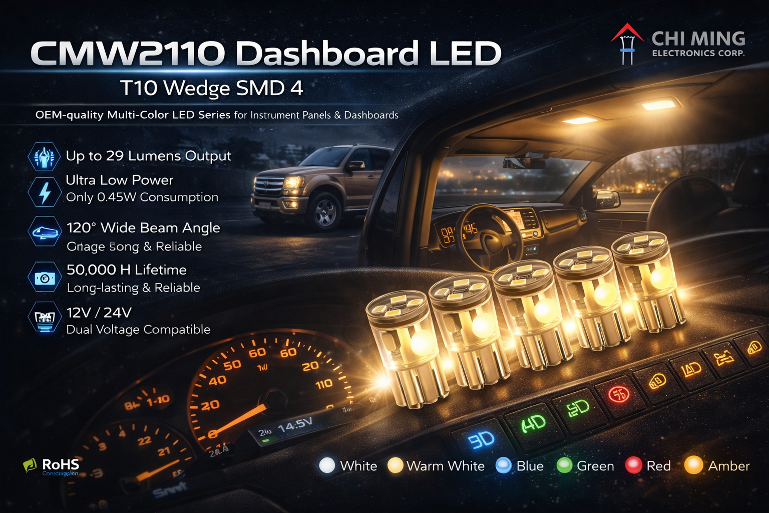 CMW2110-LED T10 Wedge SMD 4