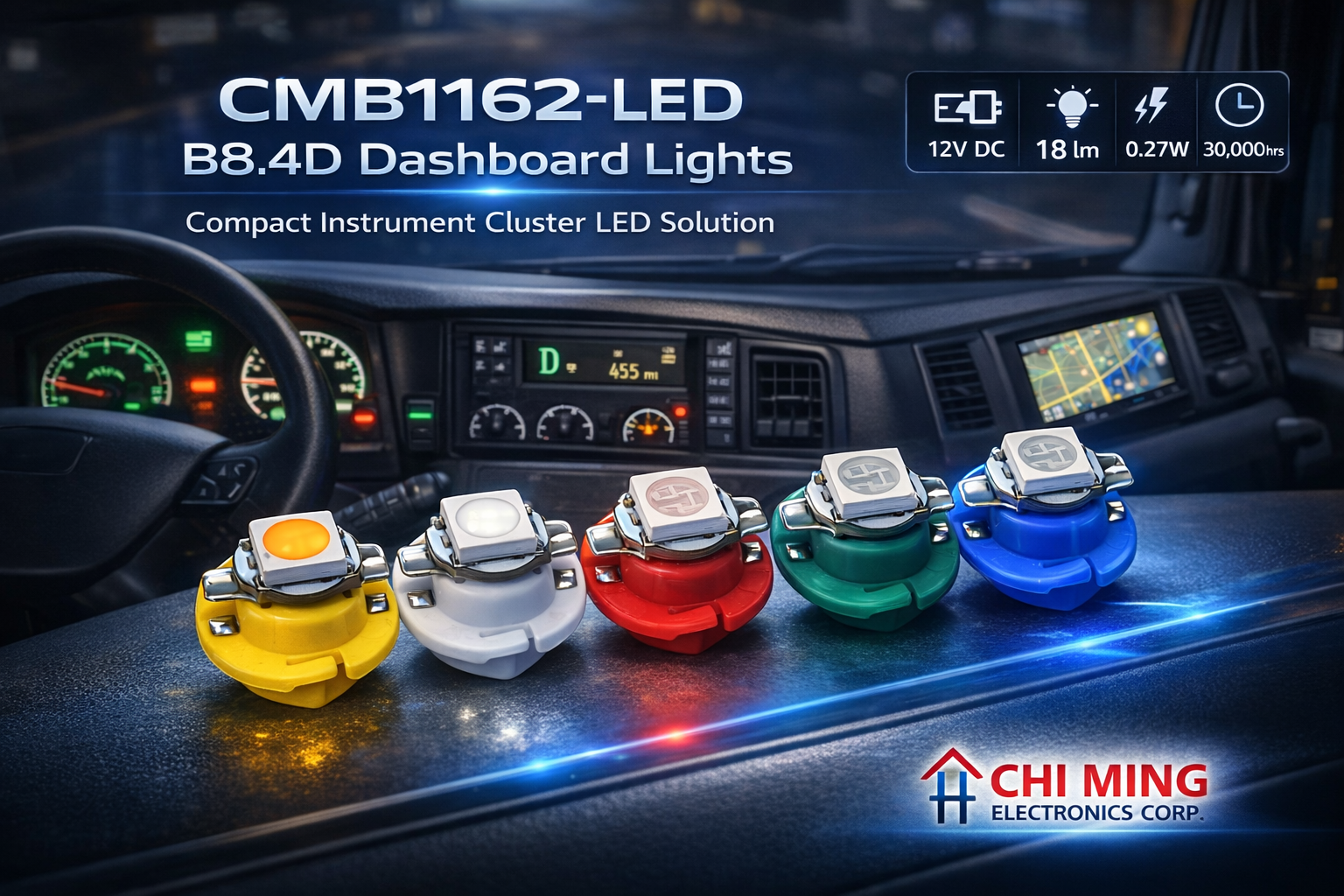 CMB1162-LED B8.4D Dashboard Lights CMB1162-LED B8.4D Dashboard Lights
