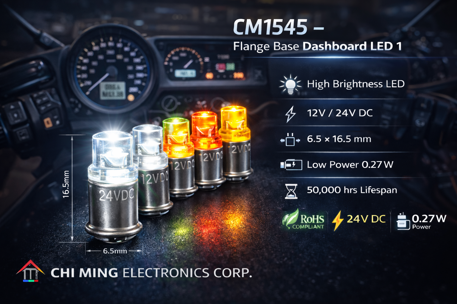 CM1545-Flange Base Dashboard LED 1