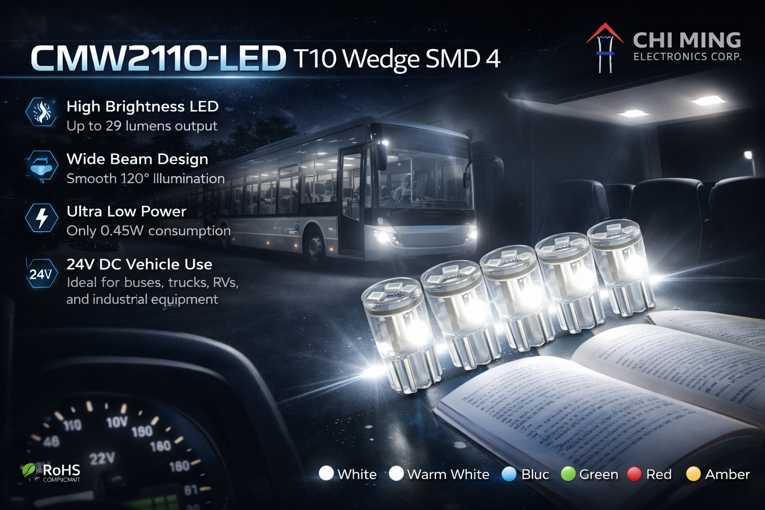 CMW2110-LED T10 Wedge SMD 4