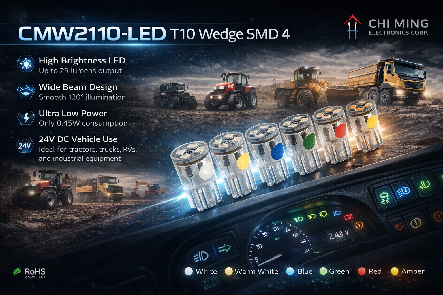 CMW2110-LED T10 Wedge SMD 4