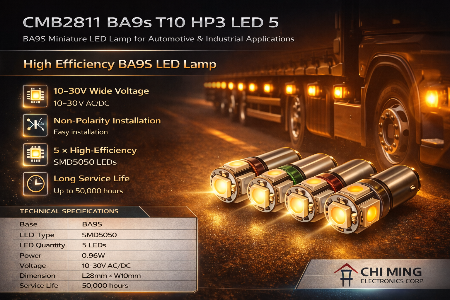 CMB2811-BA9s T10 HP3 LED 5