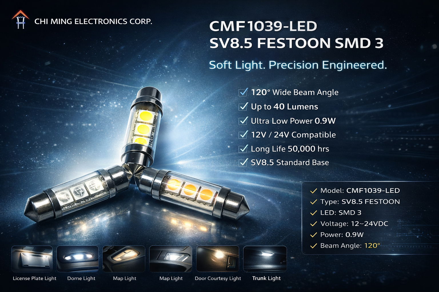 CMF1039-LED SV8.5 FESTOON SMD 3