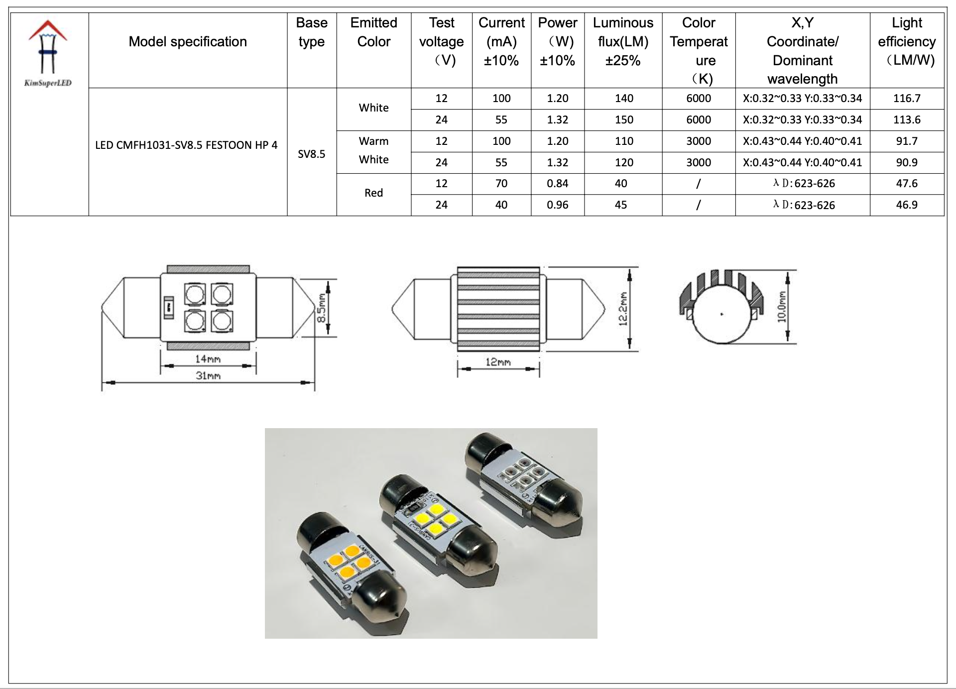 CMFH1031-LED SV8.5 FESTOON HP 4