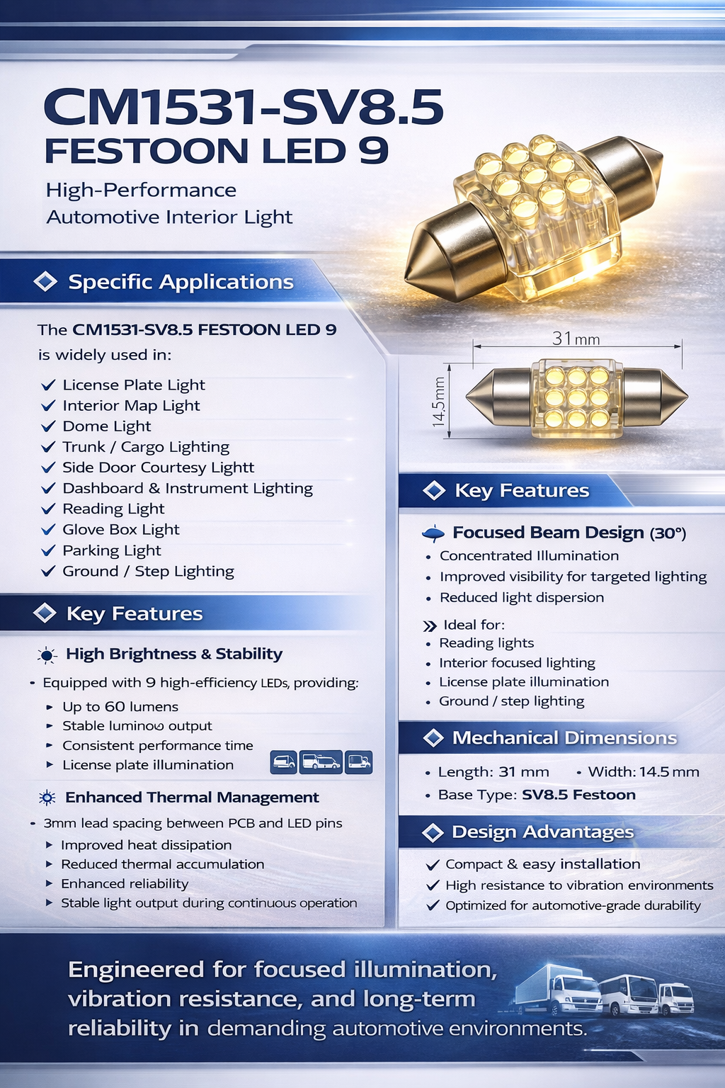 CM1531-SV8.5 FESTOON LED 9