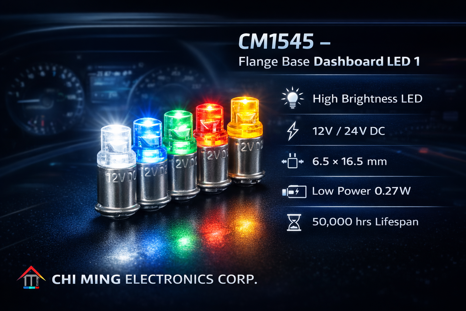 CM1545-Flange Base Dashboard LED 1