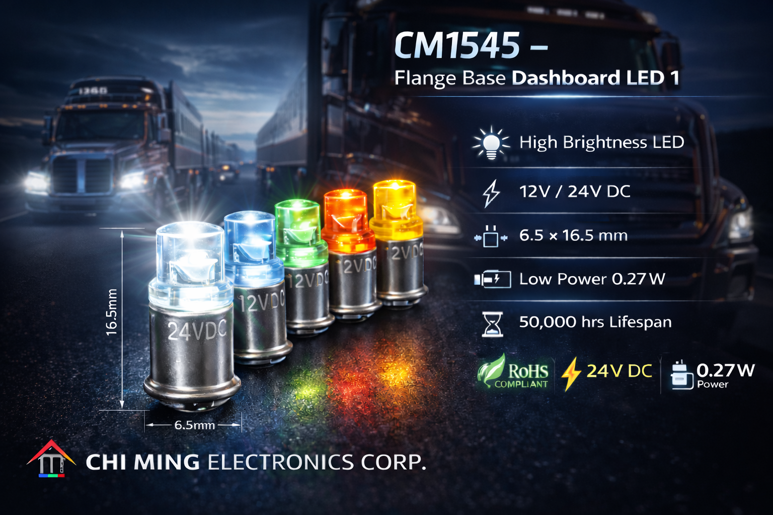 CM1545-Flange Base Dashboard LED 1