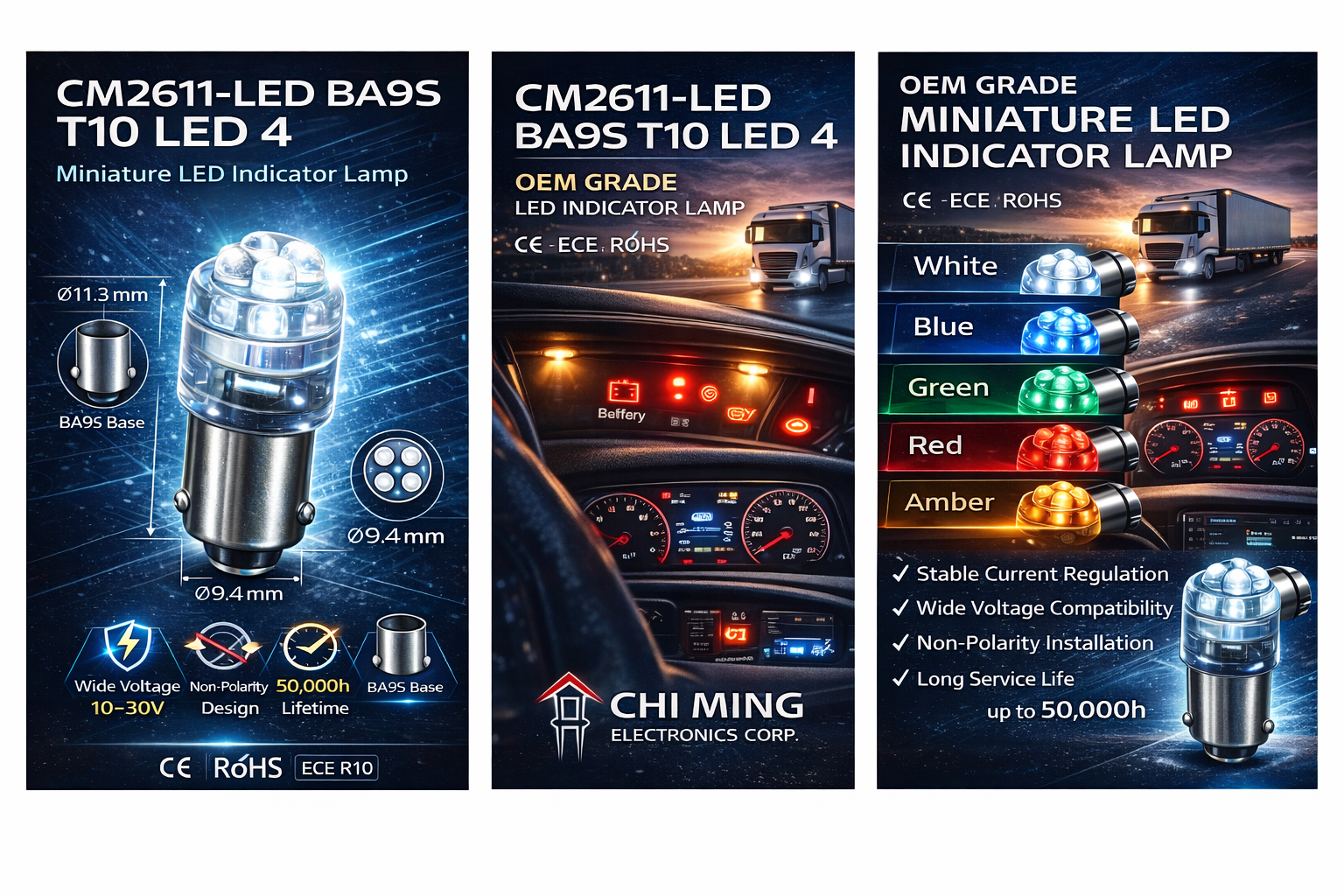 CM2611-LED Ba9s T10 LED 4