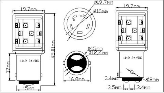 68 Base 1142 T20-BA15D SMD LED 15