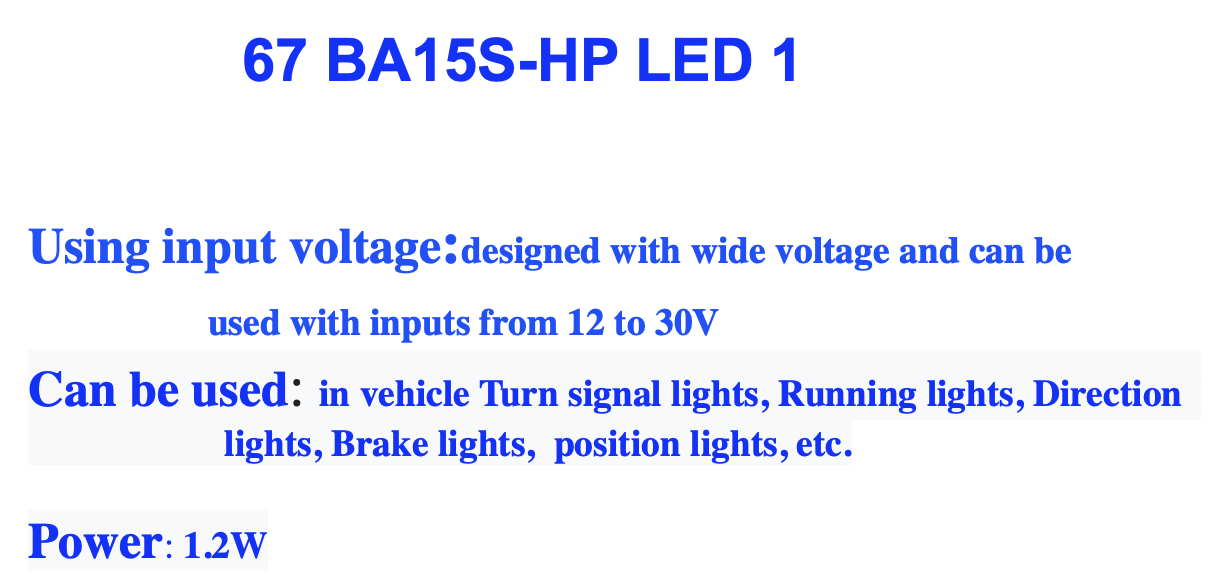 67 BA15S-HP LED 1